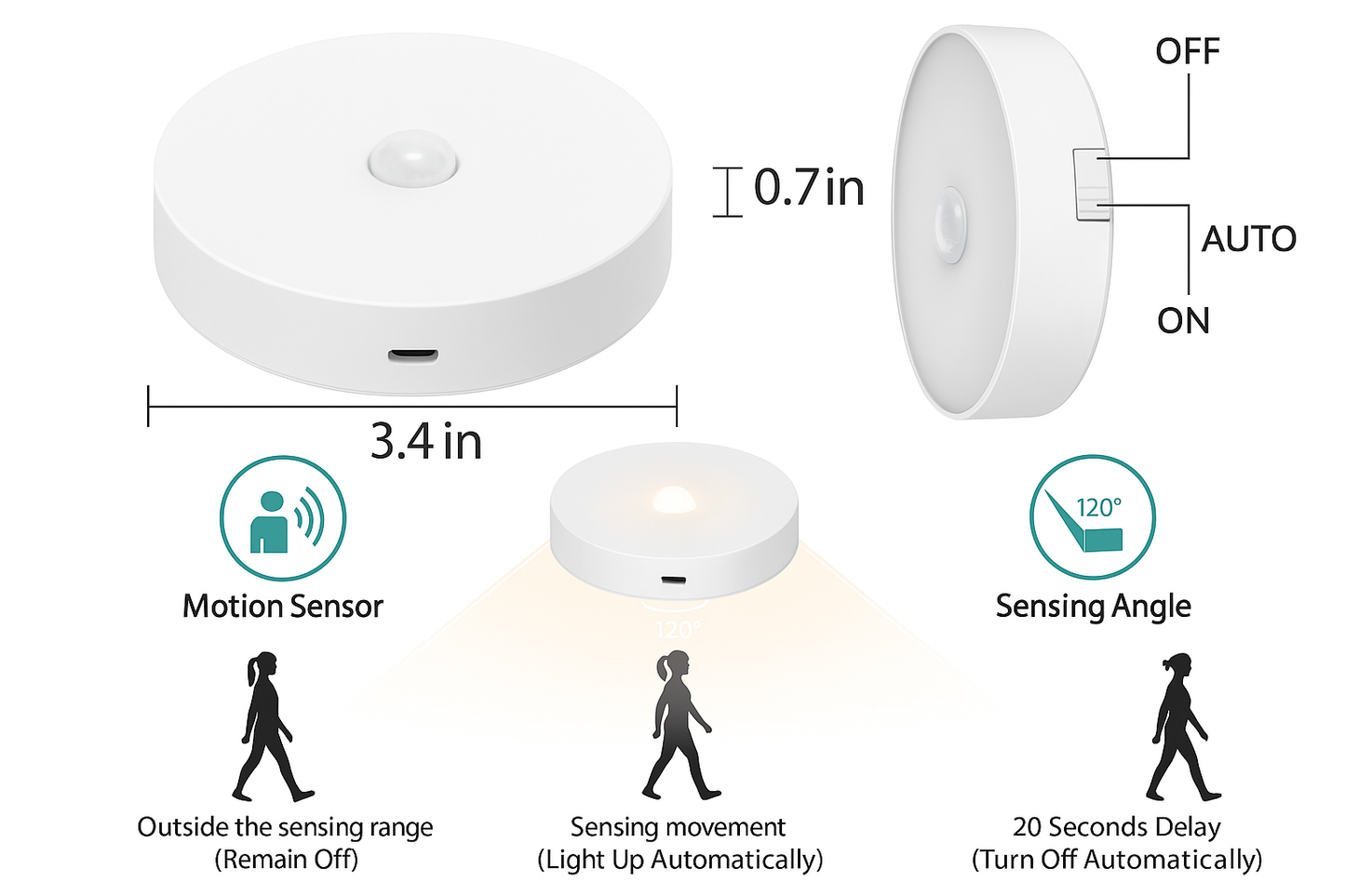 LAMPARA LED INTELIGENTE CON SENSOR DE MOVIMIENTO