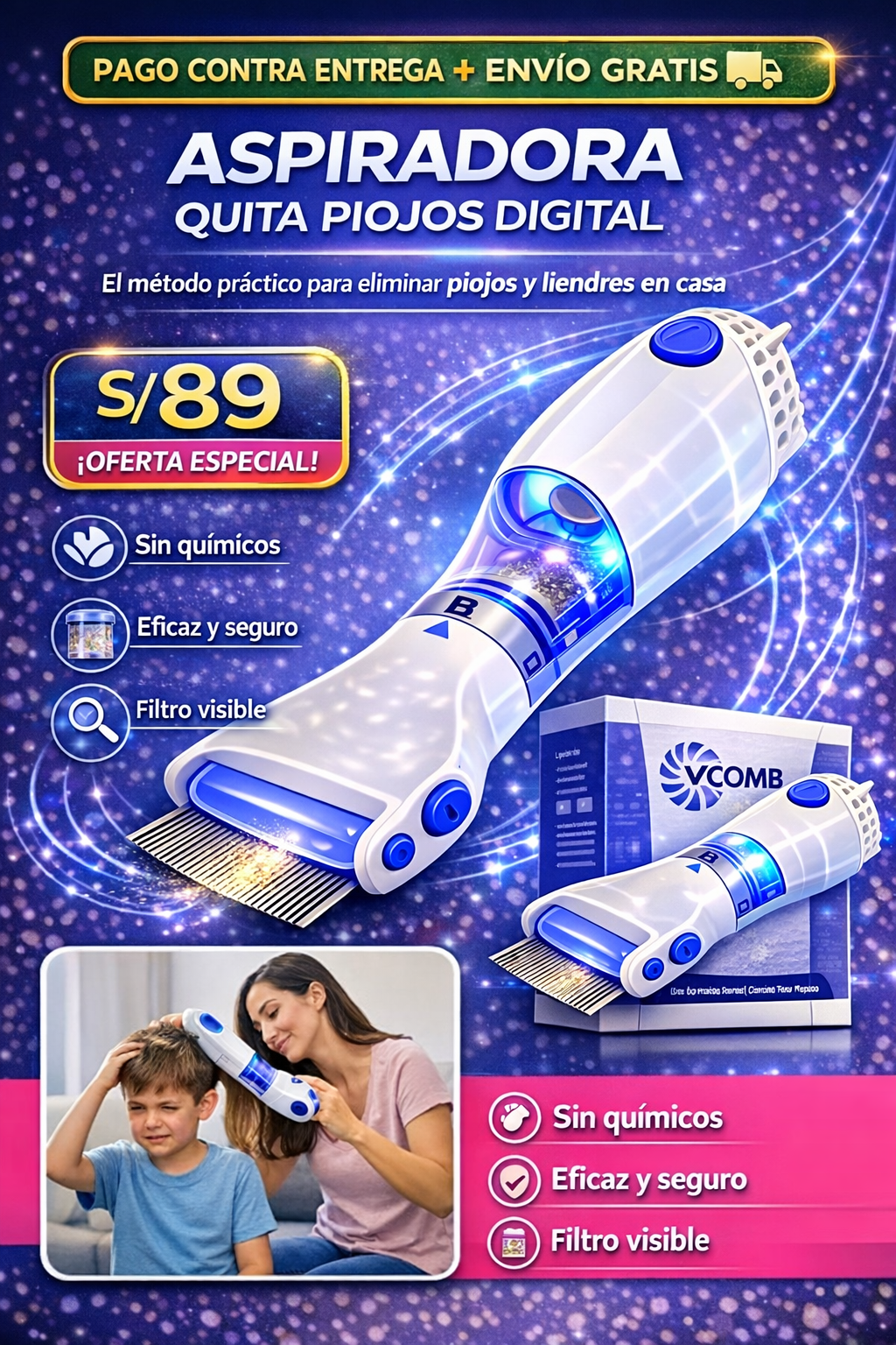 ASPIRADOR DE PIOJOS ELECTRICO